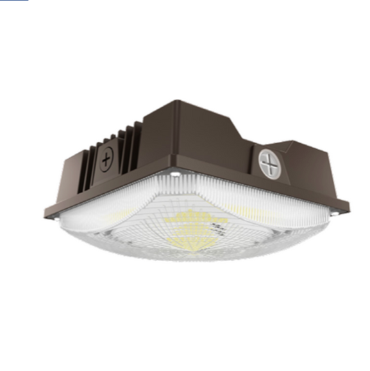 40W LED Canopy. 5000K. 8" Square Housing. 120-277V Input. 160 Beam Angle. Bronze