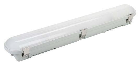 90W LED Vapor Tight, 8ft Narrow Body, 120-277V Input, Frosted Lens, 4000K, 0-10V Dimmabe, Premium Series